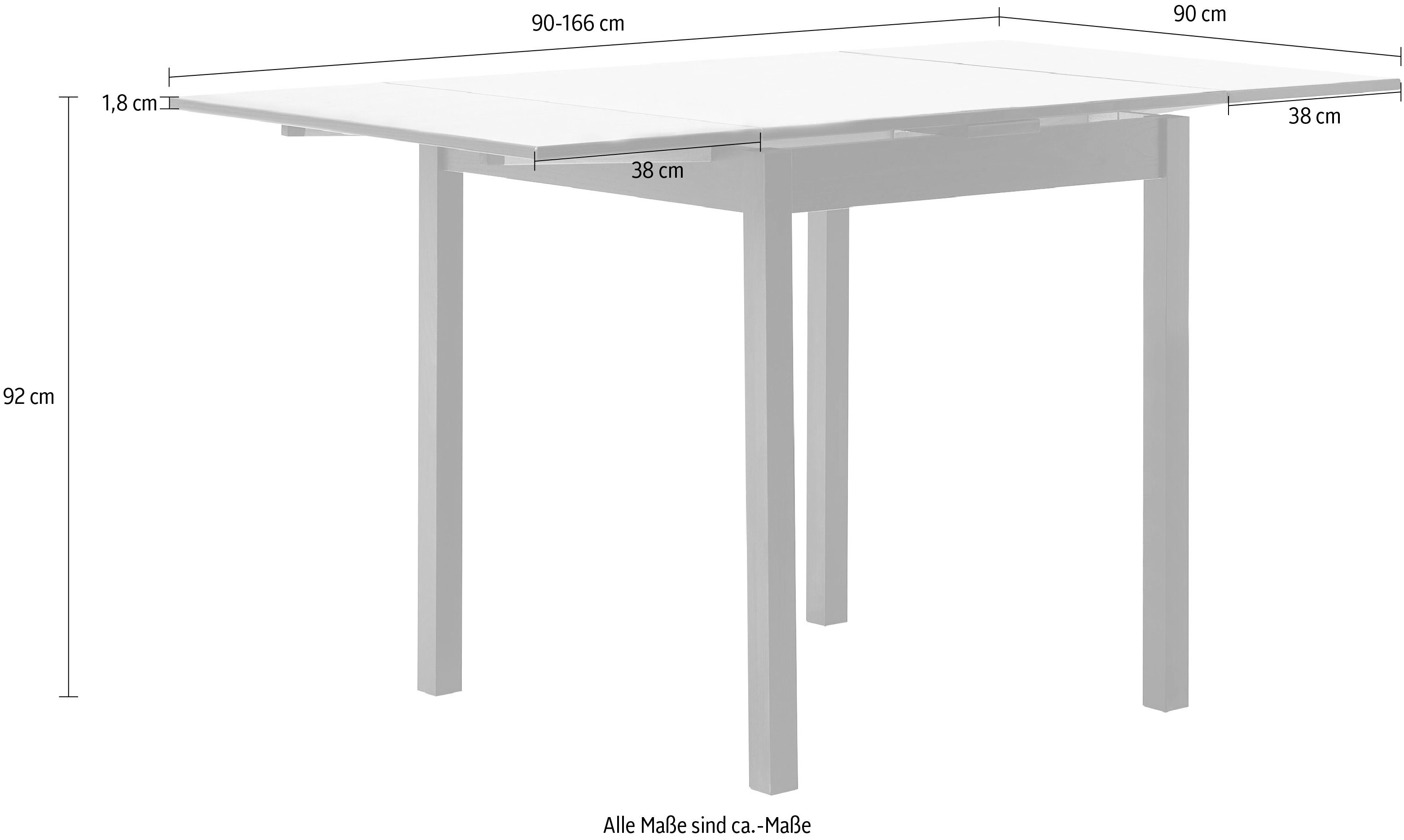 Hammel Furniture Tresentisch Basic by Hammel Dinex, aus Wenge Furnier/Massivholz, in zwei Breiten, mit Auszugsfunktion