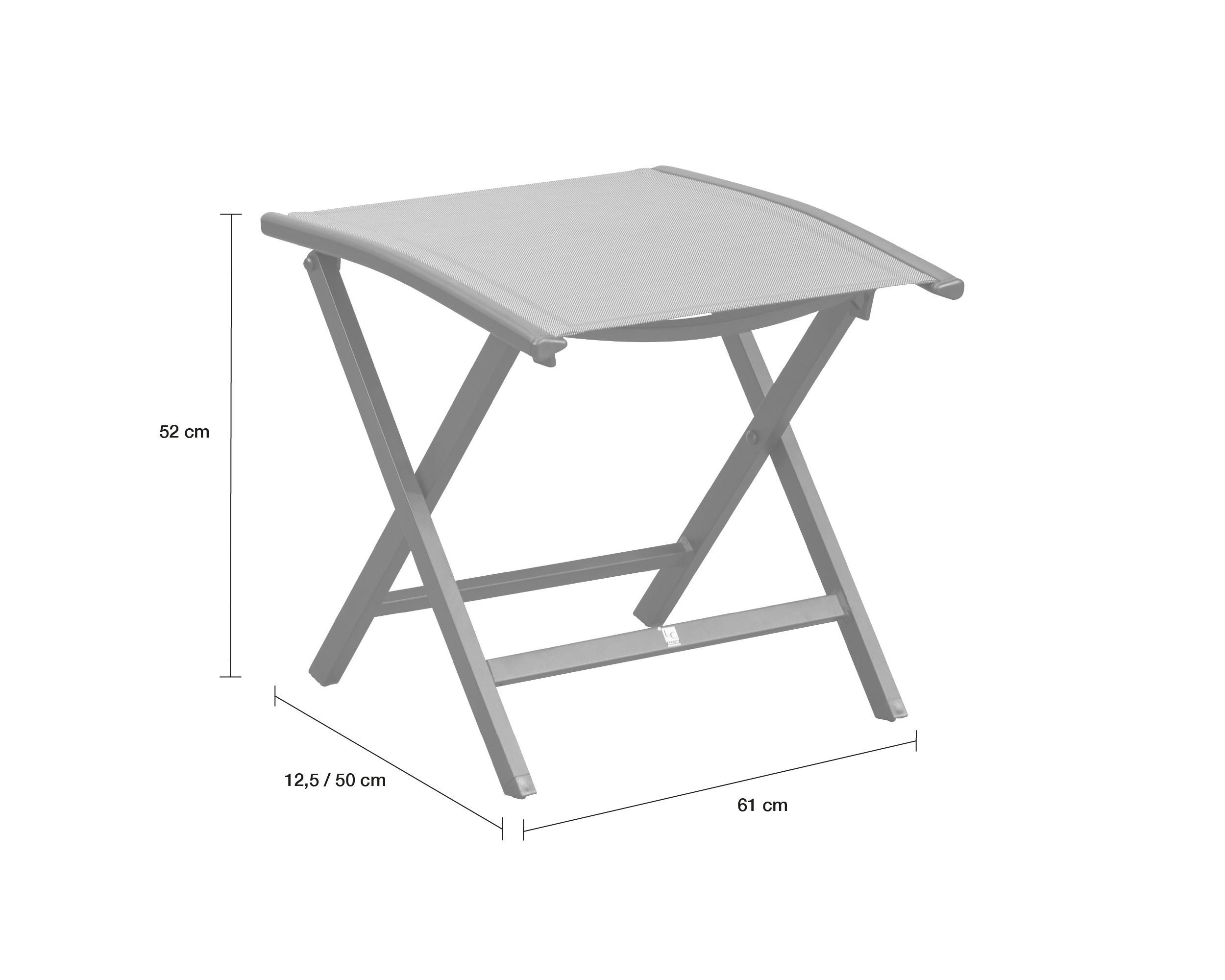 LC Garden Gartenlounge-Hocker LC Garden Unicamo Hocker Textilen matt schwarz/silber Fußbank