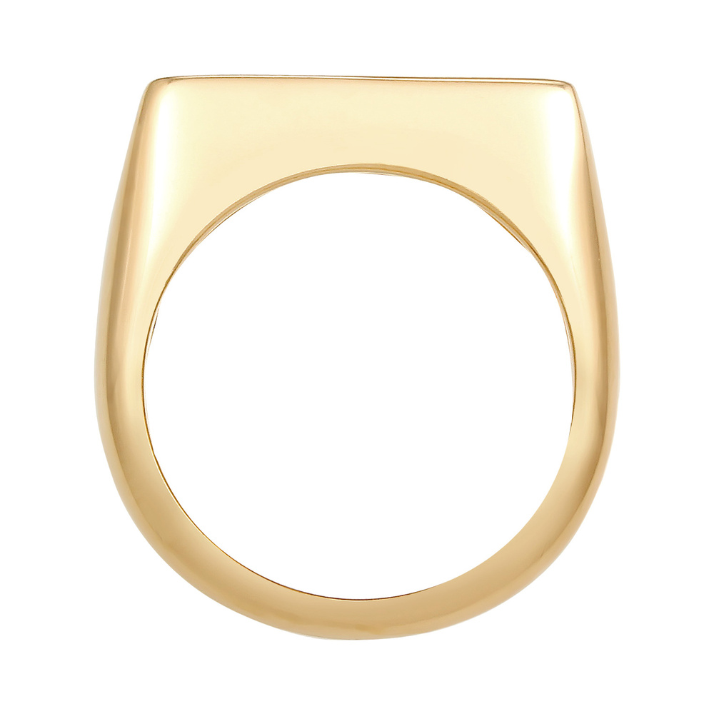 Elli Elli Bague chevalière Mat Rectangle Geo Bague Femme  Plaqué Or Argent (925/1000) Bague
