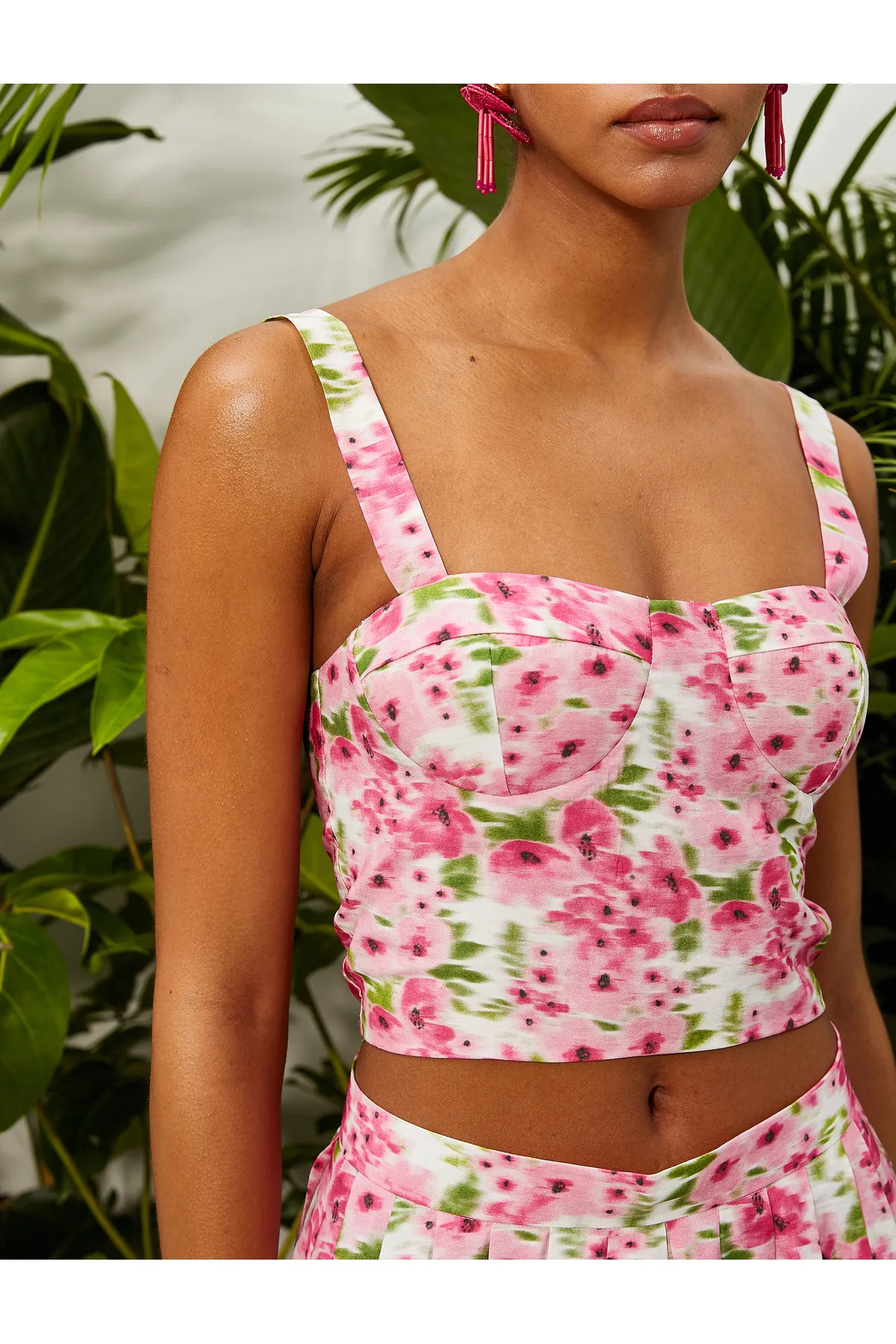 Koton  Crop Bustier mit Blumenmuster und Trägern