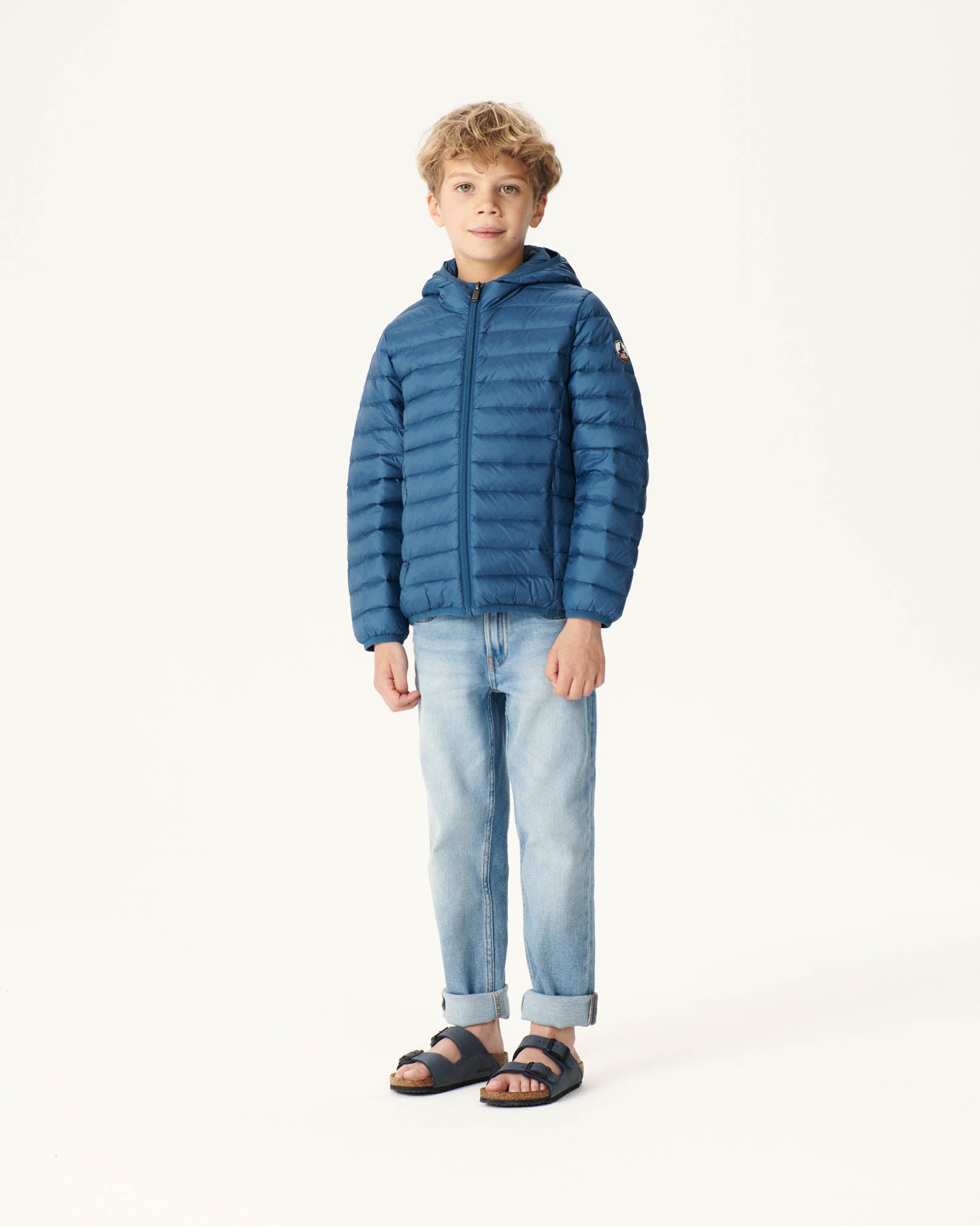 Doudoune légère à capuche enfant Bleu jeans Hugo