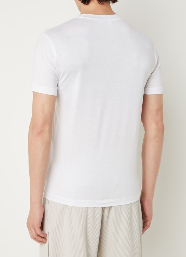 Tricou Emporio Armani din amestec de lyocell cu logo
