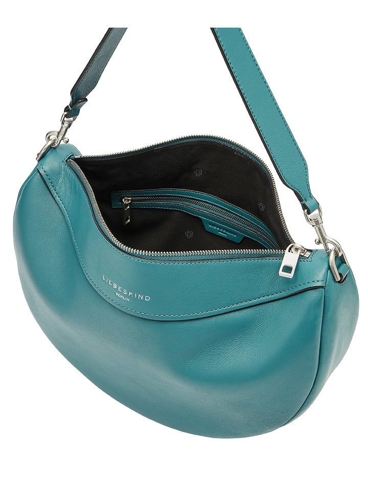 LIEBESKIND BERLIN Leder-Schultertasche in Türkis - (B)37,5 x (H)24,5 x (T)13 cm günstig kaufen onesize