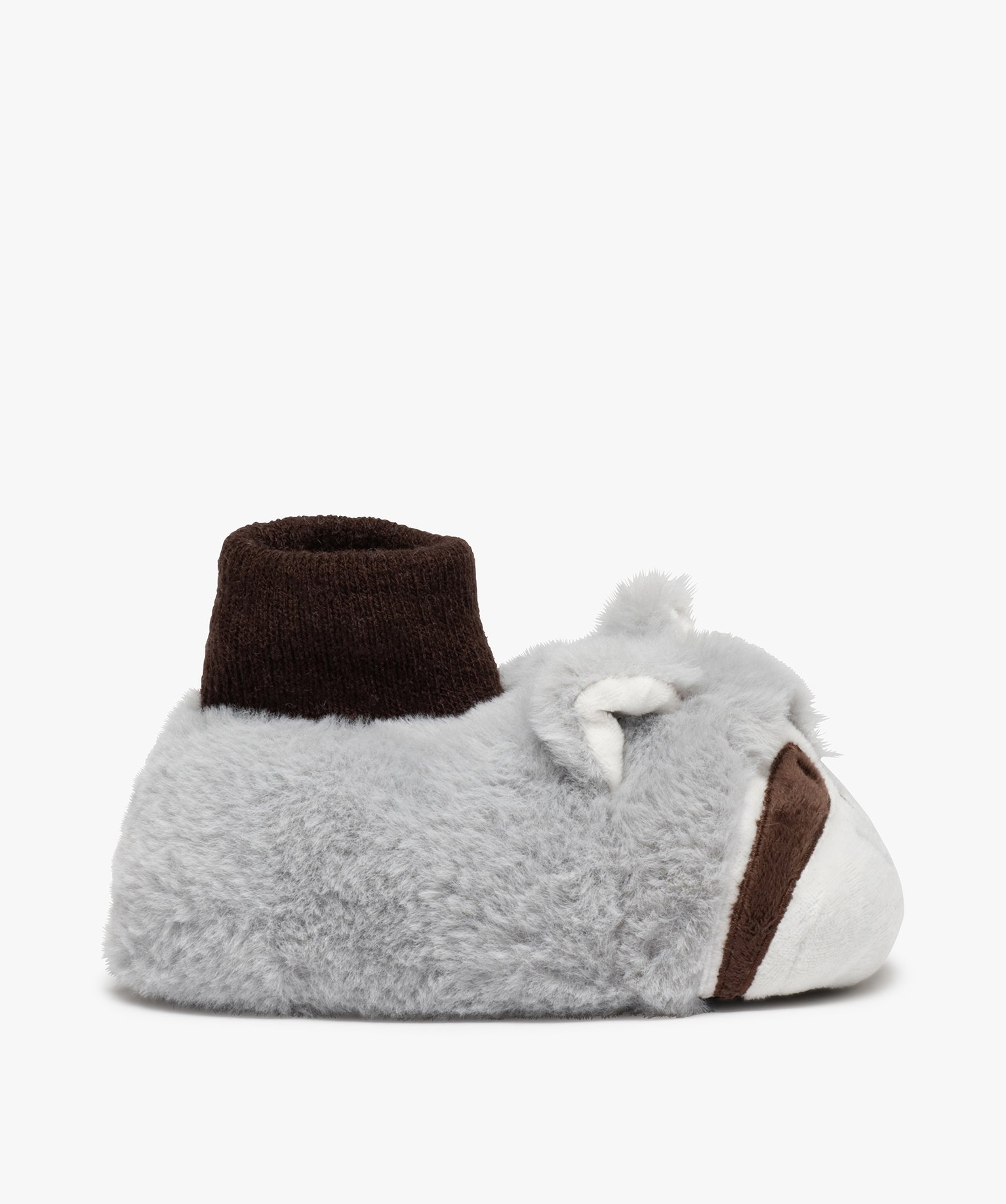 Chaussons Garçon raton laveur en 3D à col chaussette gris | GEMO