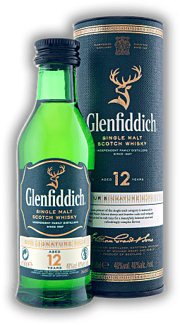 Glenfiddich 12 Years Malt Whisky 0,05 Liter Glenfiddich 12 Years Malt Whisky 0,05 Liter Runde Malzigkeit mit einem Anflug von Rauch und sanfter Eichennote. 0,05	 Liter - Vol 40%