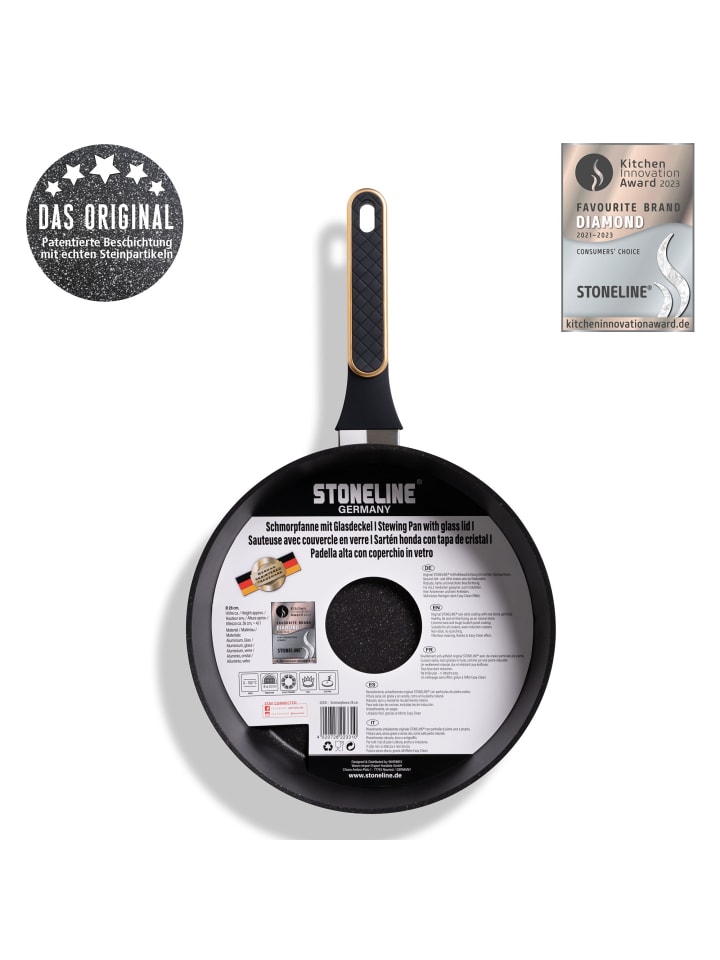 Stoneline Schmorpfanne 28cm mit Deckel in Schwarz günstig kaufen onesize