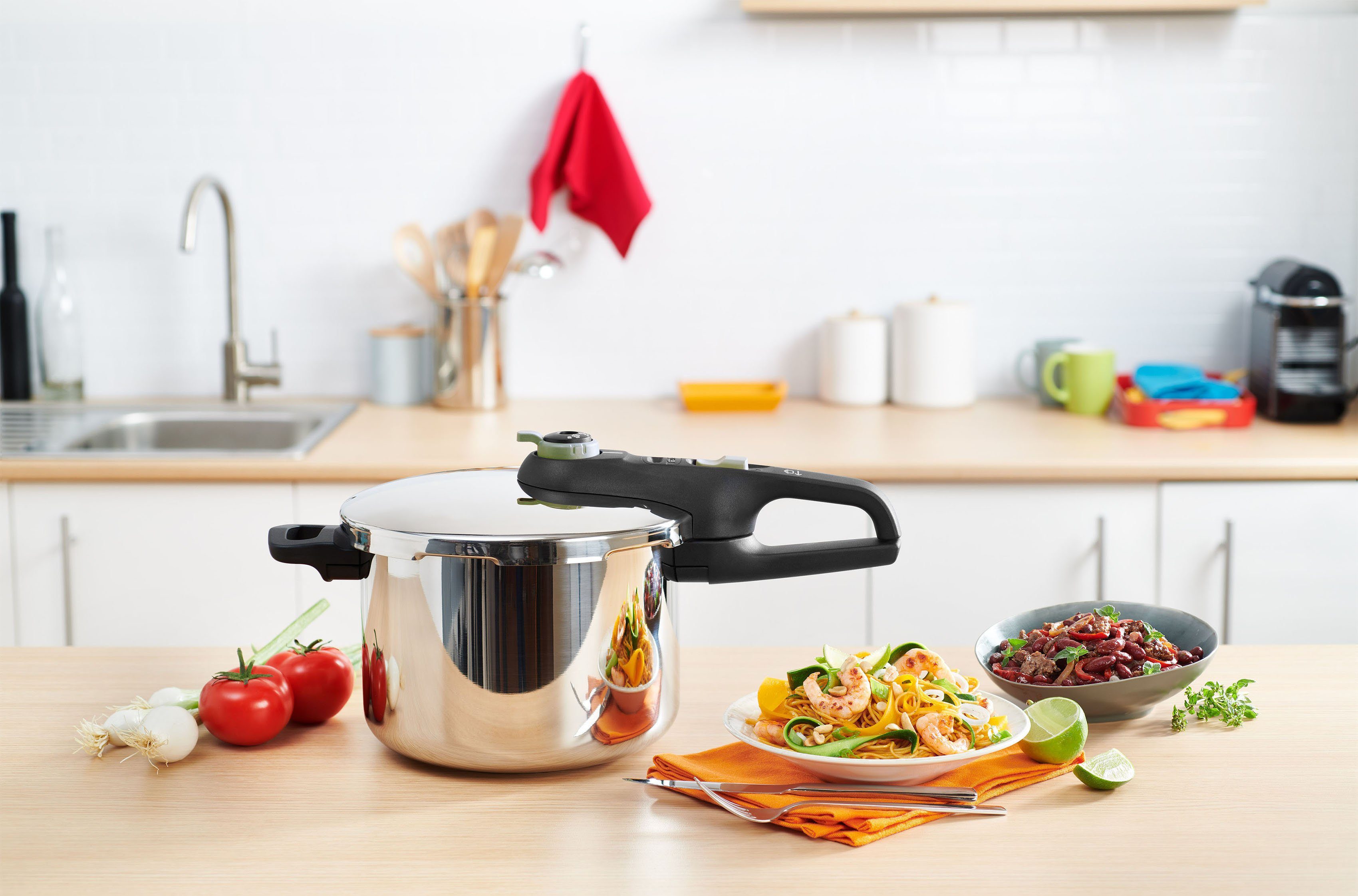 Tefal Schnellkochtopf Secure Trendy, Edelstahl (1-tlg), Dampfkochtopf, Garregler, Sicherheitsvorrichtung, Induktion
