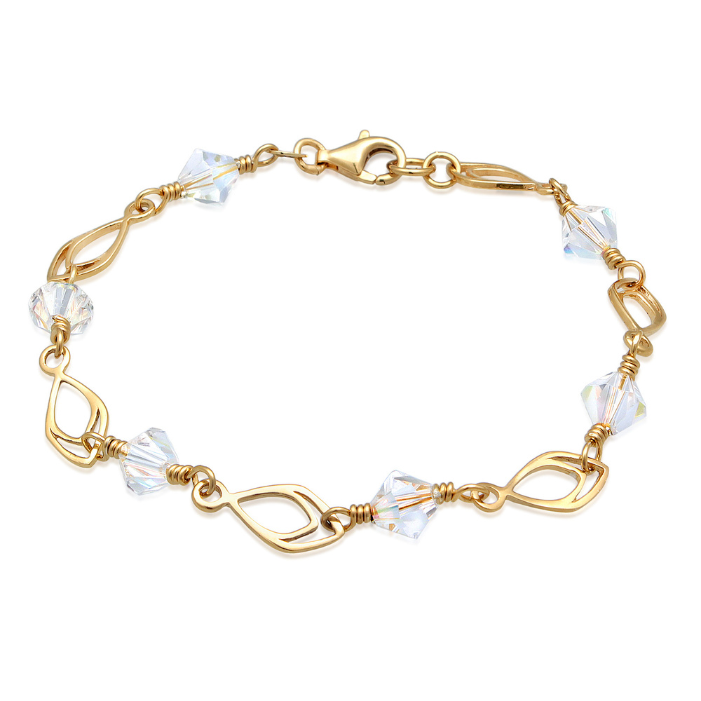 Elli Elli Bracelet Feder Kristalle Trendig 925 Silber Bracelet