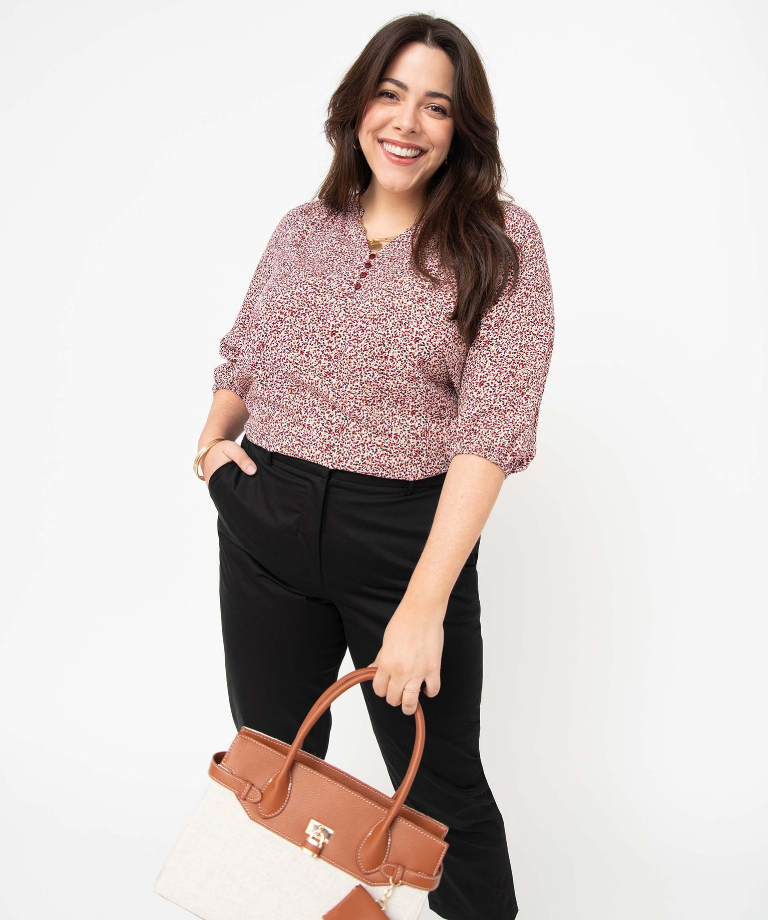 Blouse imprimée à manches 3/4 femme grande taille imprime | GEMO
