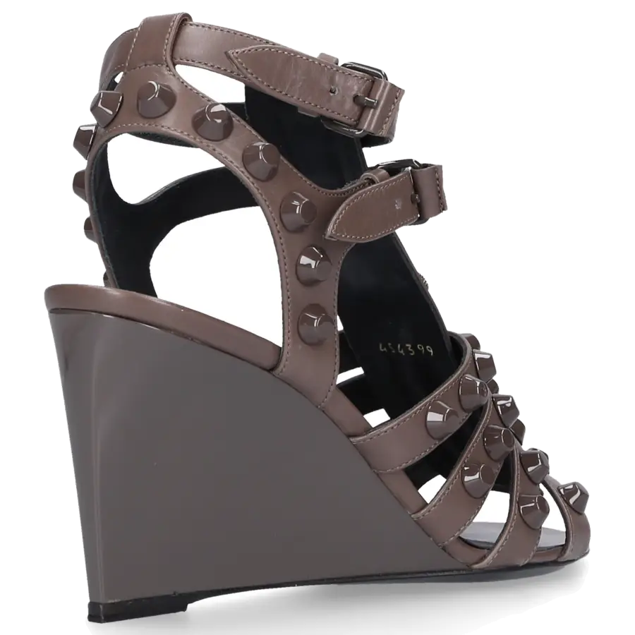 Balenciaga - Keilsandalen WADH0 Leder grau Designer-Nieten grau - grau