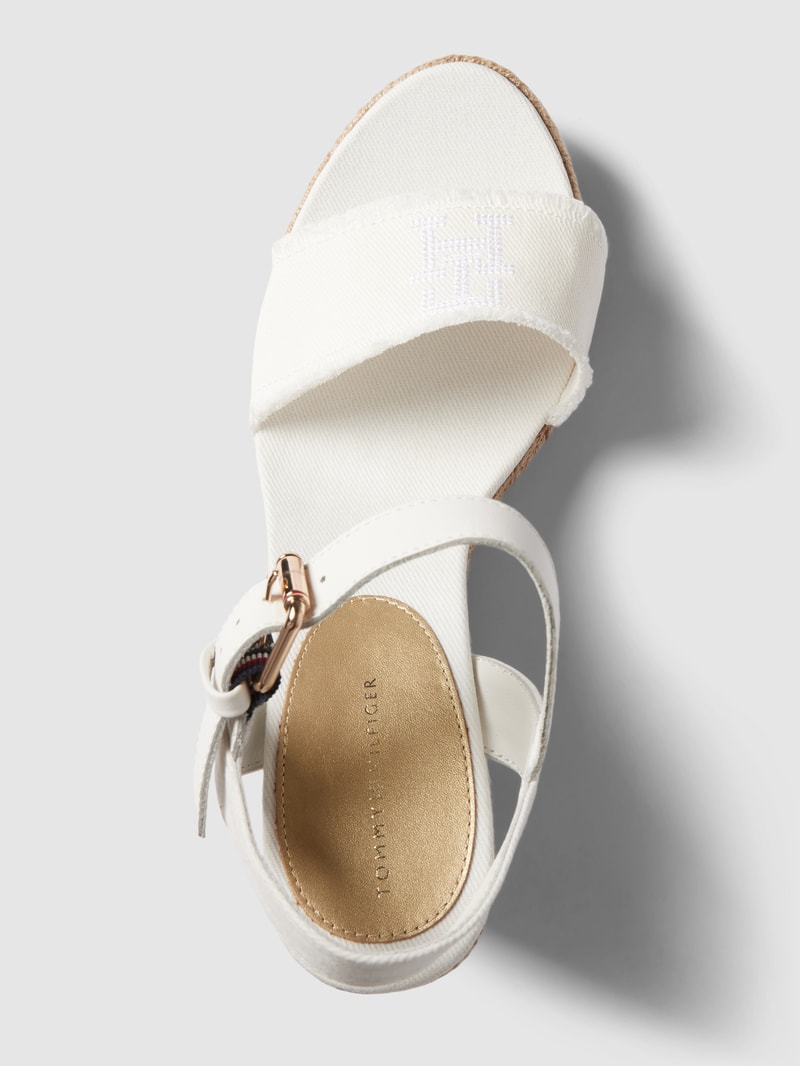 Wedges mit Label-Stitching Modell 'ECRU' in offwhite