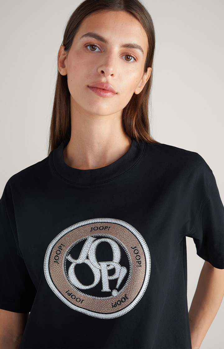 Baumwoll-T-Shirt in Schwarz