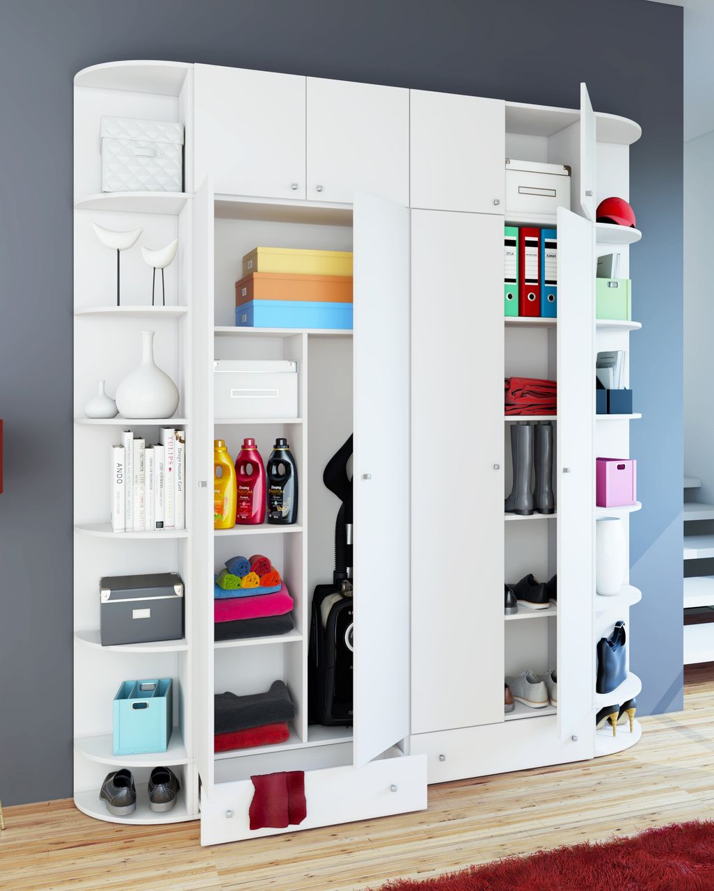 VCM Putzschrank Vandol II Weiß
