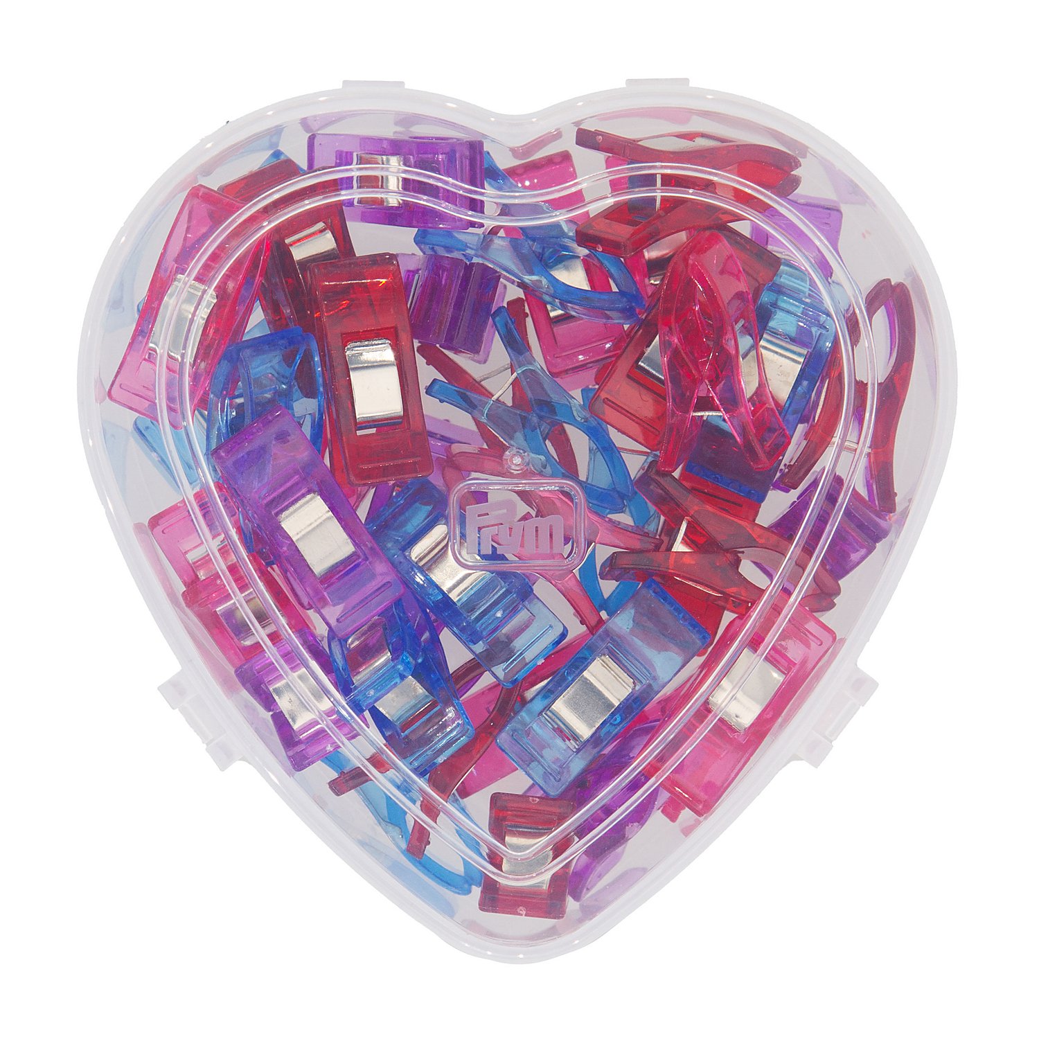 Prym Love Stoffklammern inkl. Herzbox, Farbe: bunt, Größe: 2,6 cm, Inhalt: 40 Stück