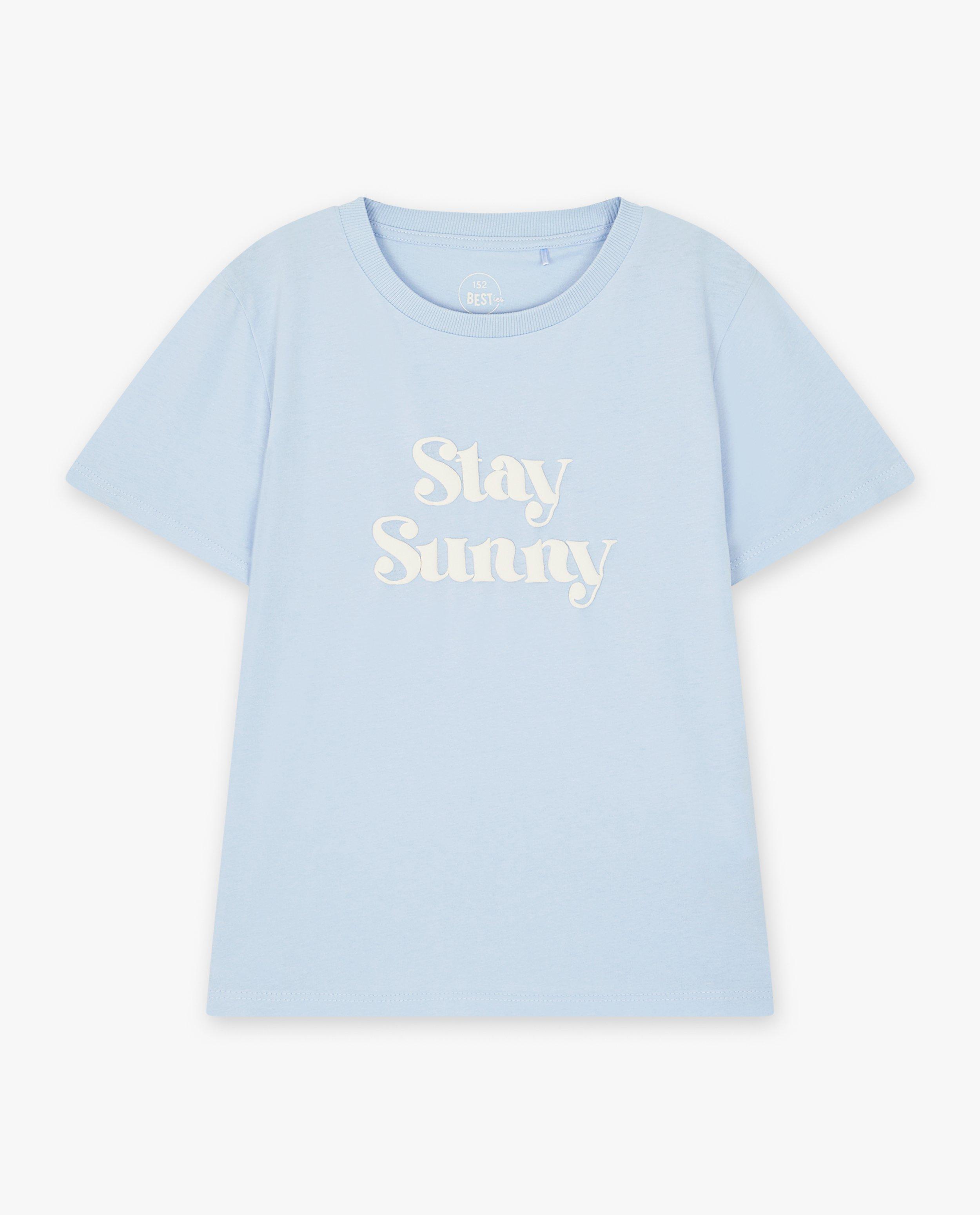 Tricou Besties cu inscripție albastru deschis