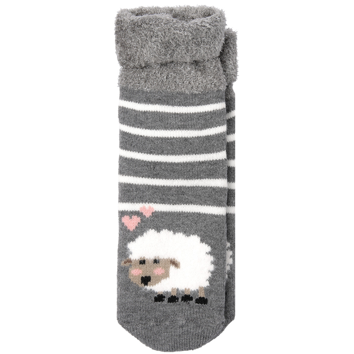 1 Paar Damen Kuschelsocken mit Schaf-Motiv