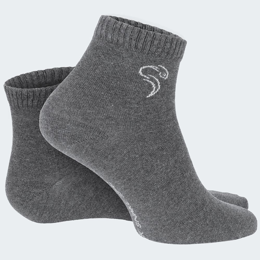 Black Snake 3-Pack Grey Pure Comfort Quarter Sneakersocken