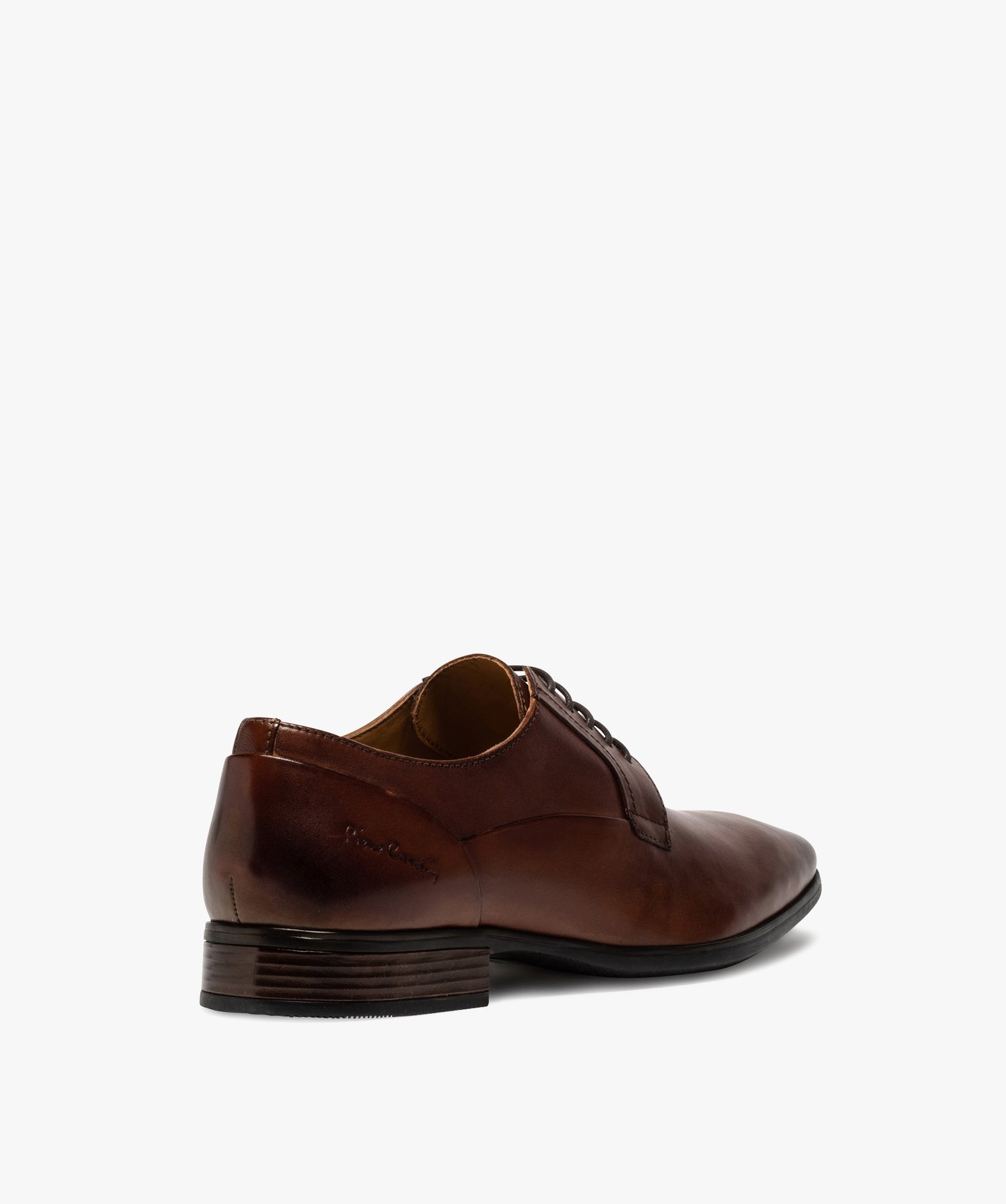Derbies homme unis en cuir à bout amande – Pierre Cardin camel | GEMO