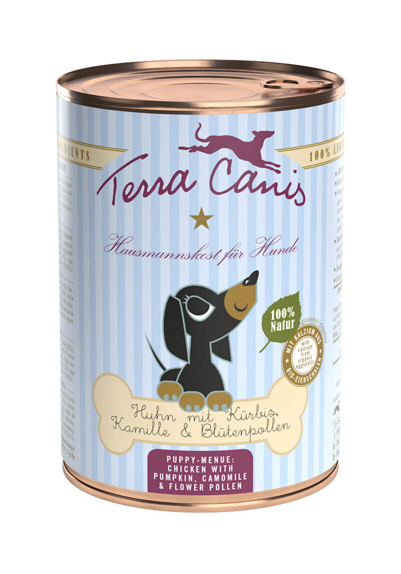 Terra Canis Hundenassfutter Terra Canis Welpe 6x400g Huhn mit Kürbis, Kamille & Blütenpollen