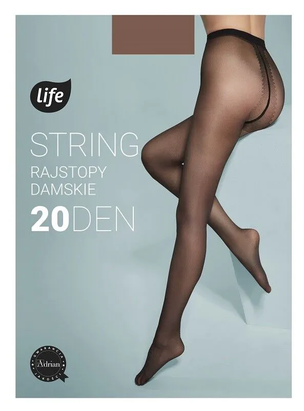 Moteriškos tamprės su virvele „Life“, 20 denų, 3 dydis, „Claro“