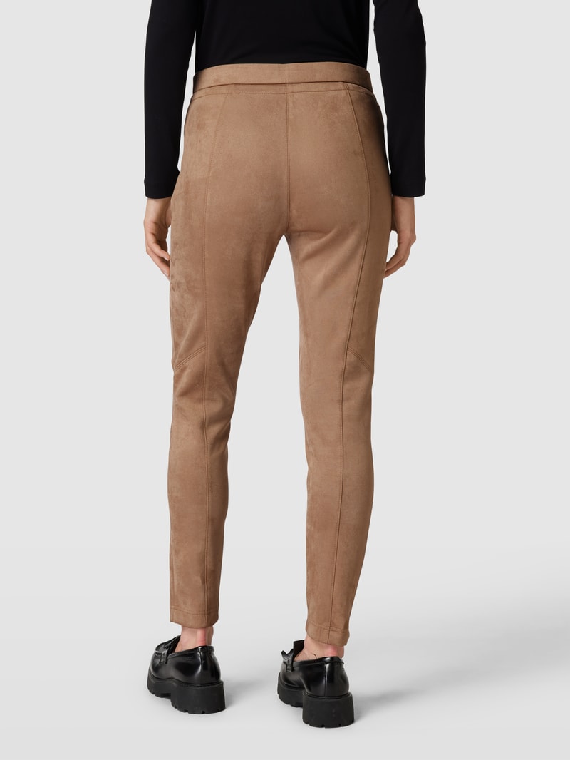 Stoffhose mit Reißverschlusstaschen Modell 'Elvina' in beige
