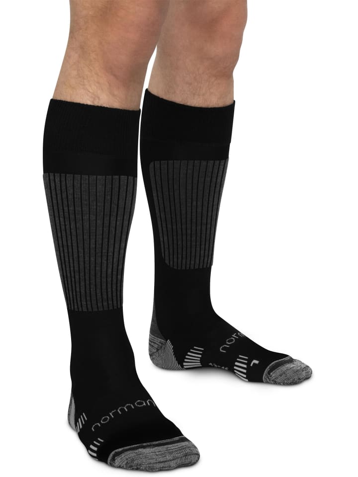 normani 2 bequeme Merino Trekking Kniestrümpfe mit Frotteesohle in Schwarz günstig kaufen