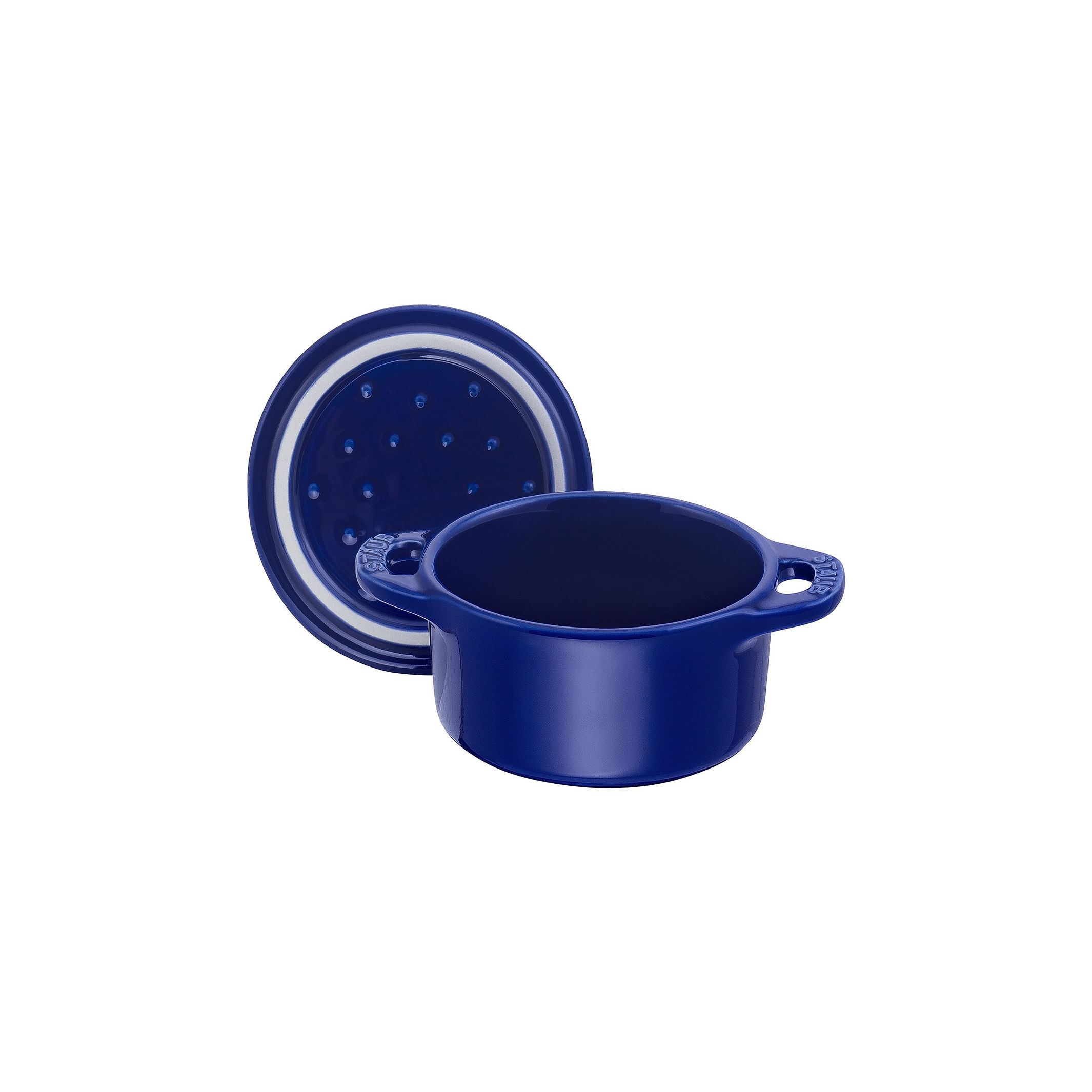 Mini Cocotte 10 cm, rund, Dunkelblau, Keramik