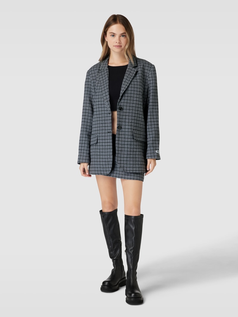 Blazer mit Gitterkaro Modell 'CASUAL CHECK' in dunkelgrau