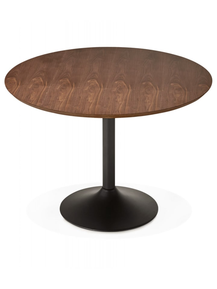 KADIMA DESIGN Runder Esstisch aus Holz und Metall | Industrial Stil in Braun günstig kaufen