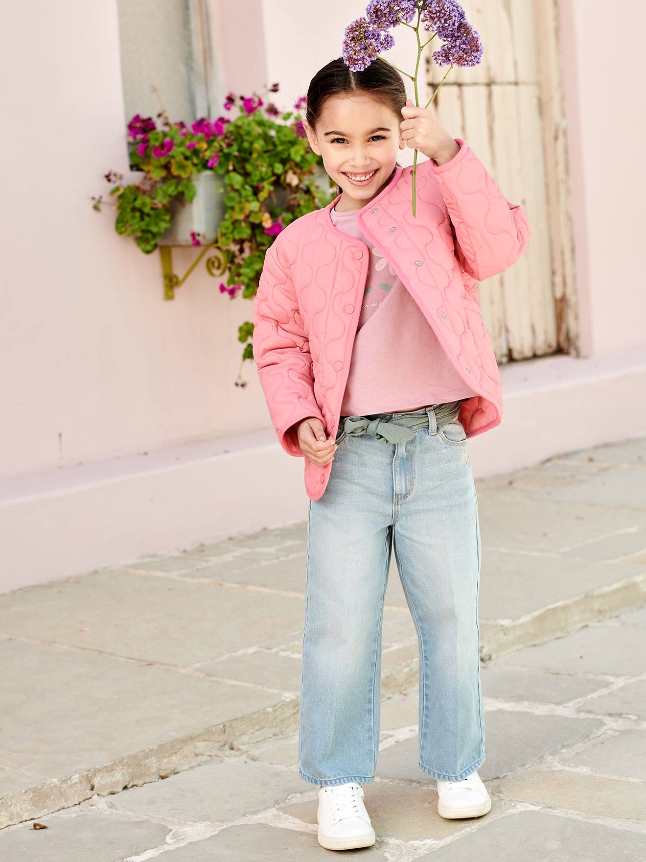 Veste matelassée fille blush