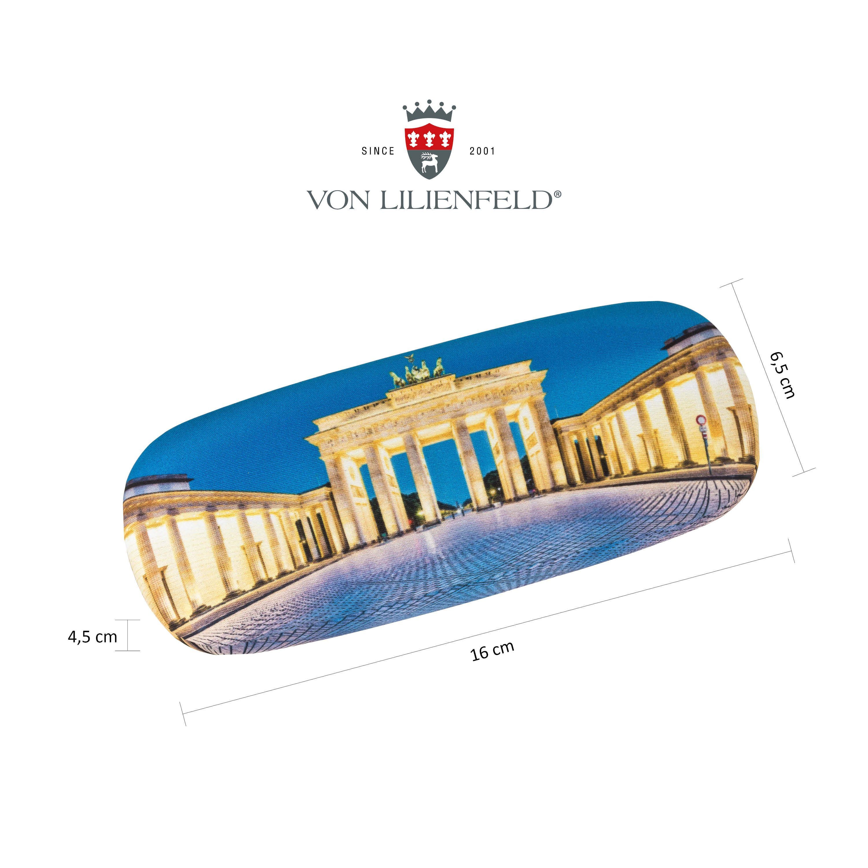 von Lilienfeld Brillenetui Brillenetui Brandenburger Tor Brillenputztuch Hardcase mit Stoffbezug, hochwertiges Putztuch mit demselben Motiv