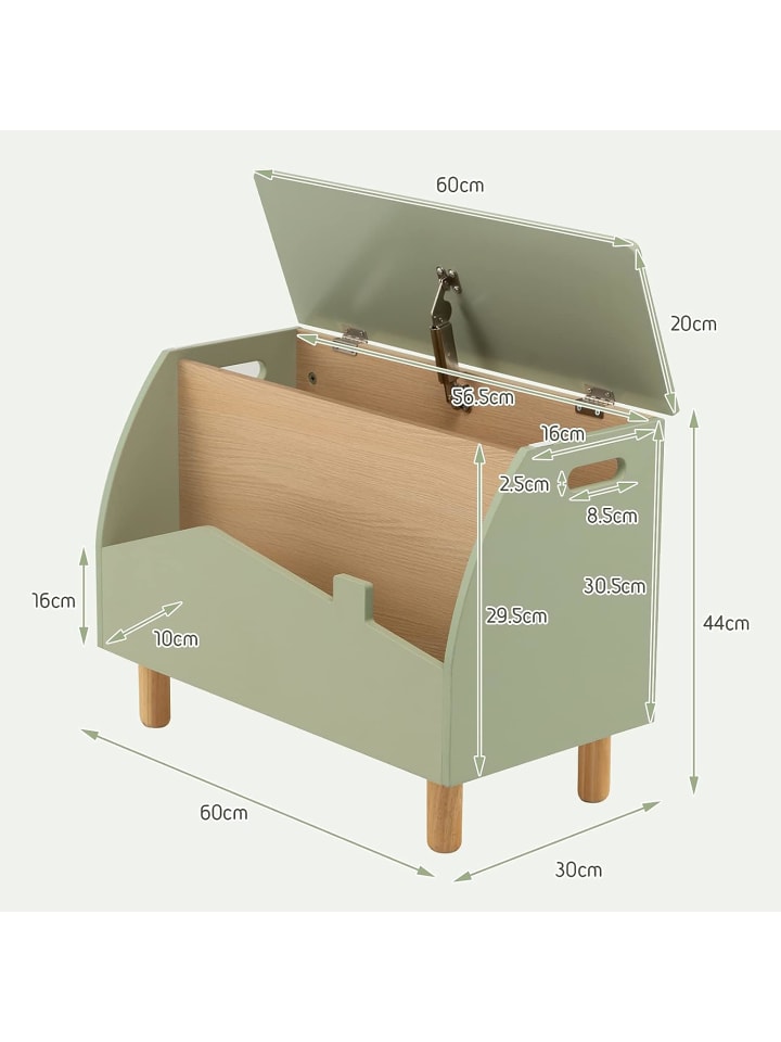 COSTWAY Spielzeugregal für Bücher Spielzeug in Grün günstig kaufen 60 x 30 cm
