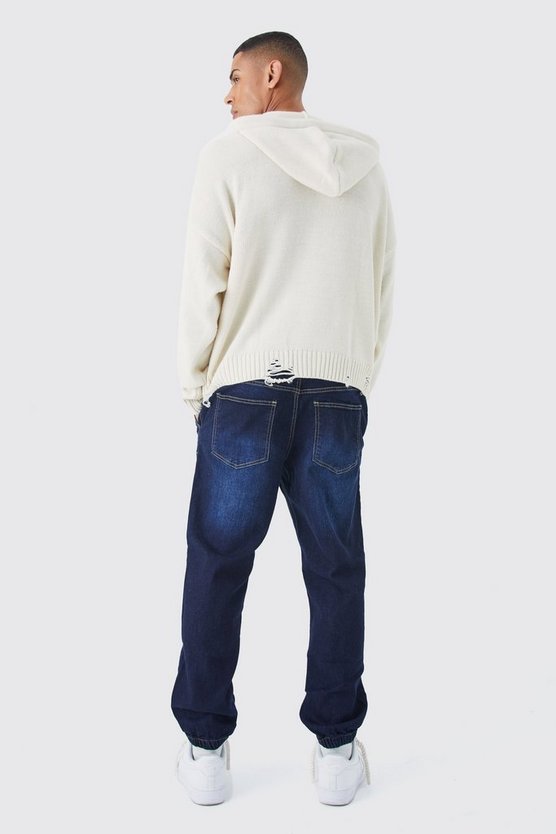 Jogginghose aus Stretch-Denim mit geradem Bein