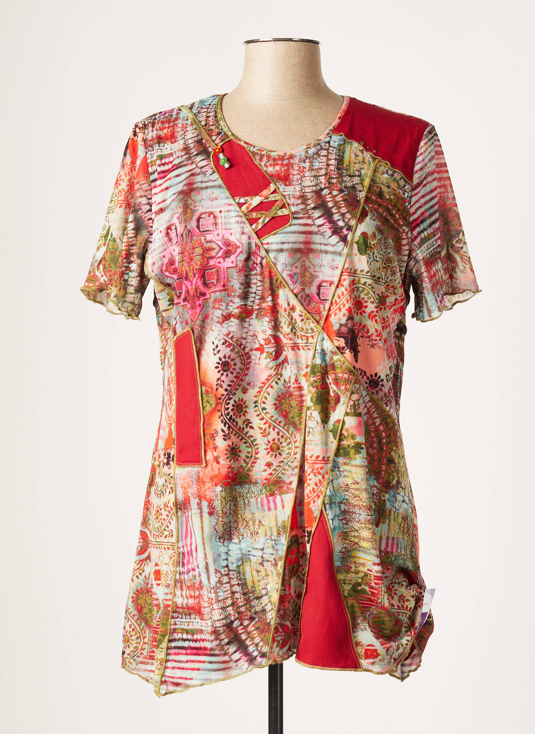France Rivoire Tuniquemanchecourte Femme couleur rouge