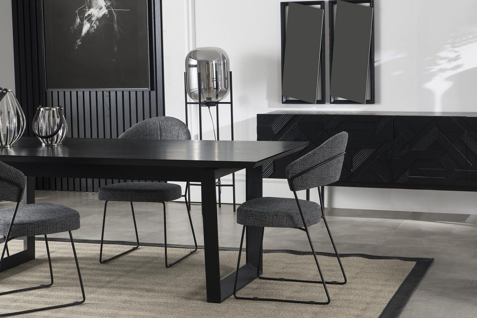 JVmoebel Esszimmer-Set Esszimmer Tisch mit 4 Lehnstühlen Essgarnitur Essgruppe Möbel 5tlg., (5-St., 1x Esstisch + 4x Stühle), Made in Europa