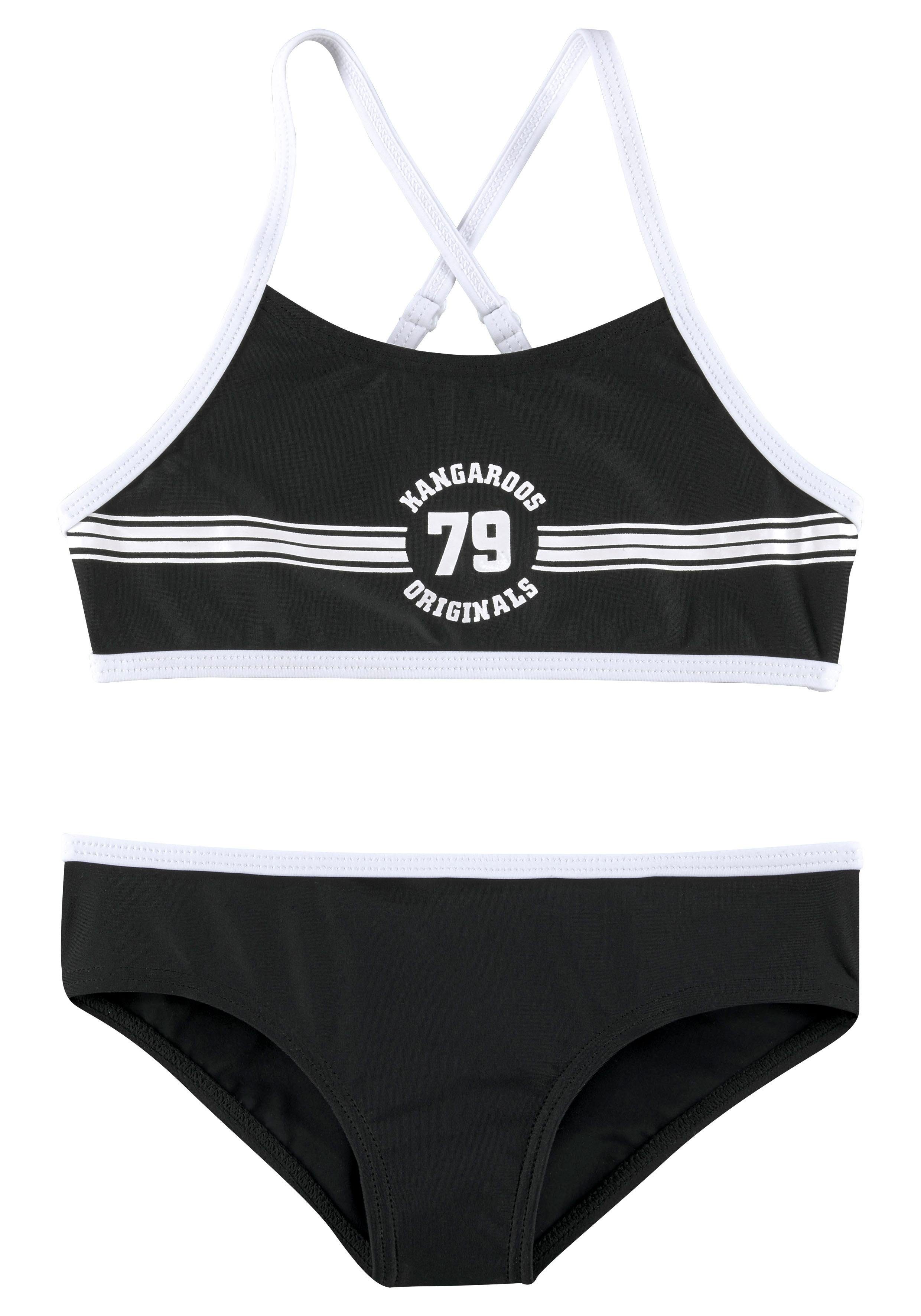 KangaROOS Bustier-Bikini Sporty mit sportlichem Frontdruck