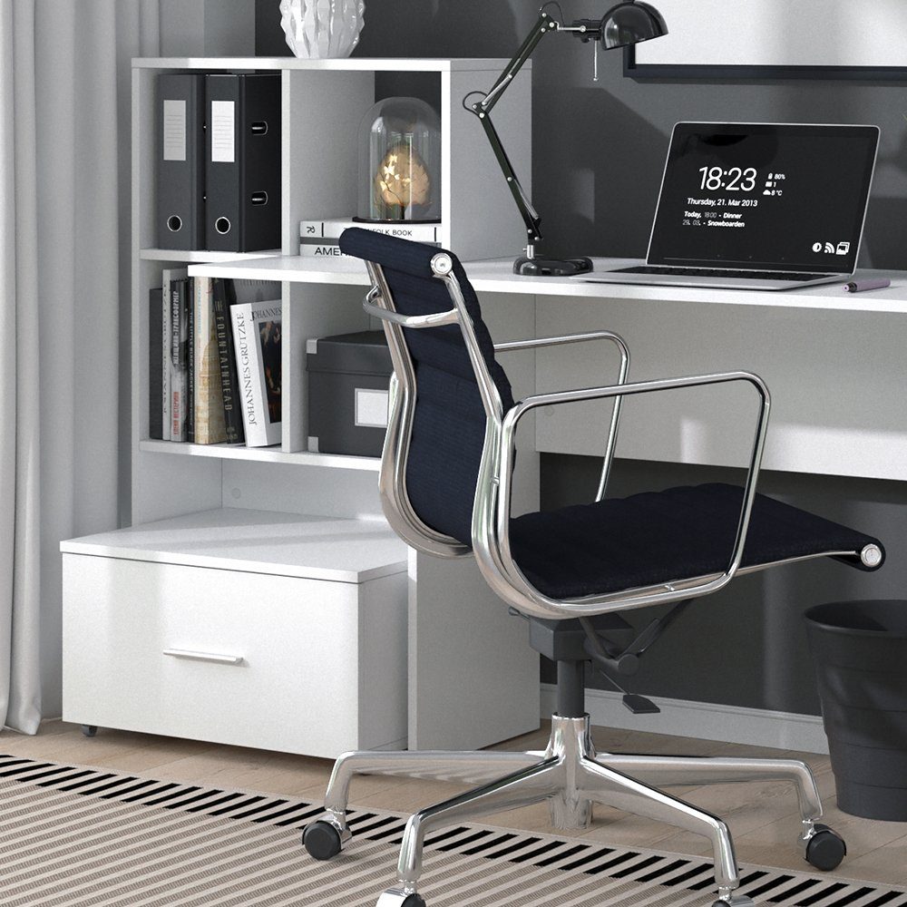 Vicco Schreibtisch Computertisch Bürotisch Regal Schublade Arbeitstisch LORIS Weiß