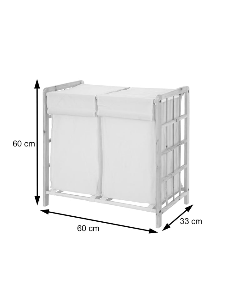 MCW Wäschesammler B60 mit 2x Wäschesack, Braun, Bezug grau günstig kaufen onesize