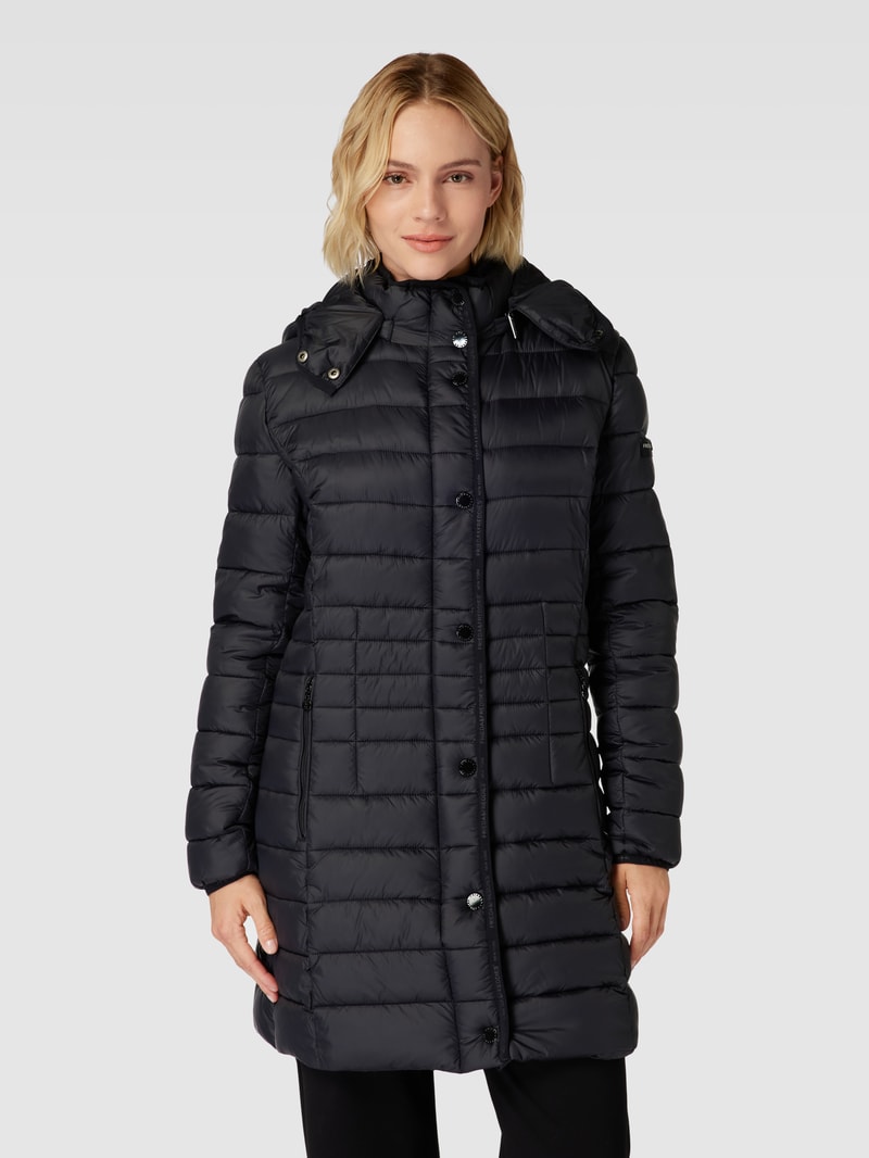 Steppjacke mit Kapuze Modell 'LAURA MAY' in schwarz