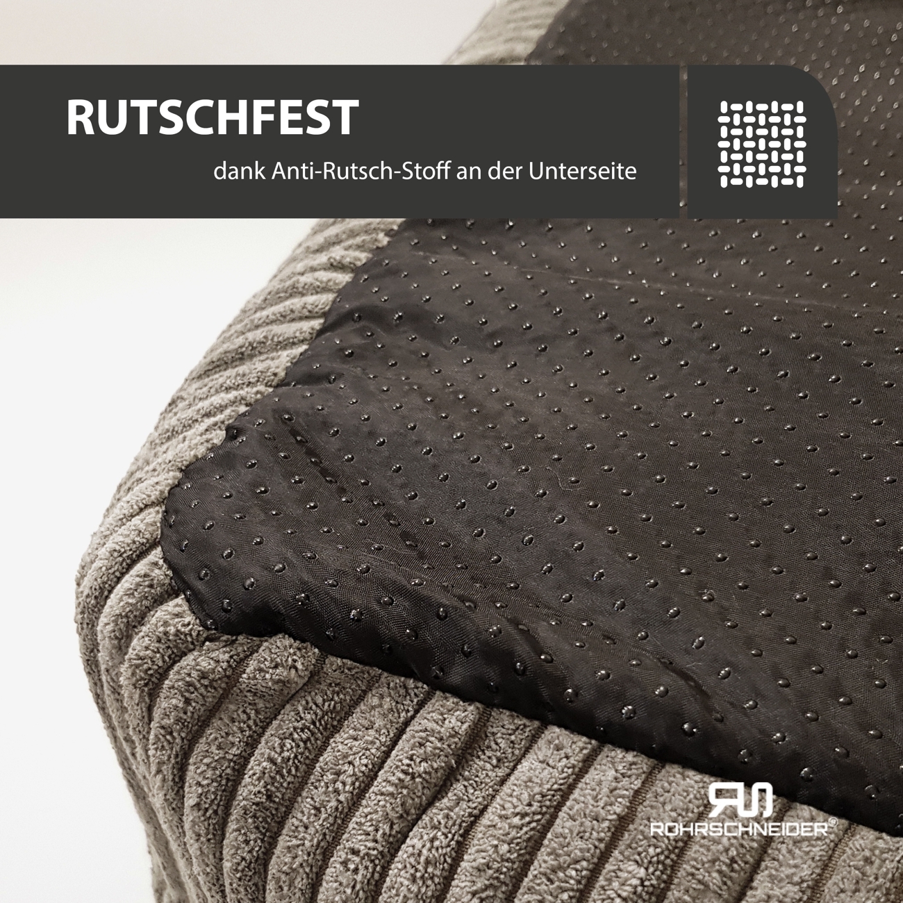 Rohrschneider Hundebetten Rohrschneider Hundebett mit Gratis-Beigabe, waschbar, robuster Breit-Cordstoff taupe