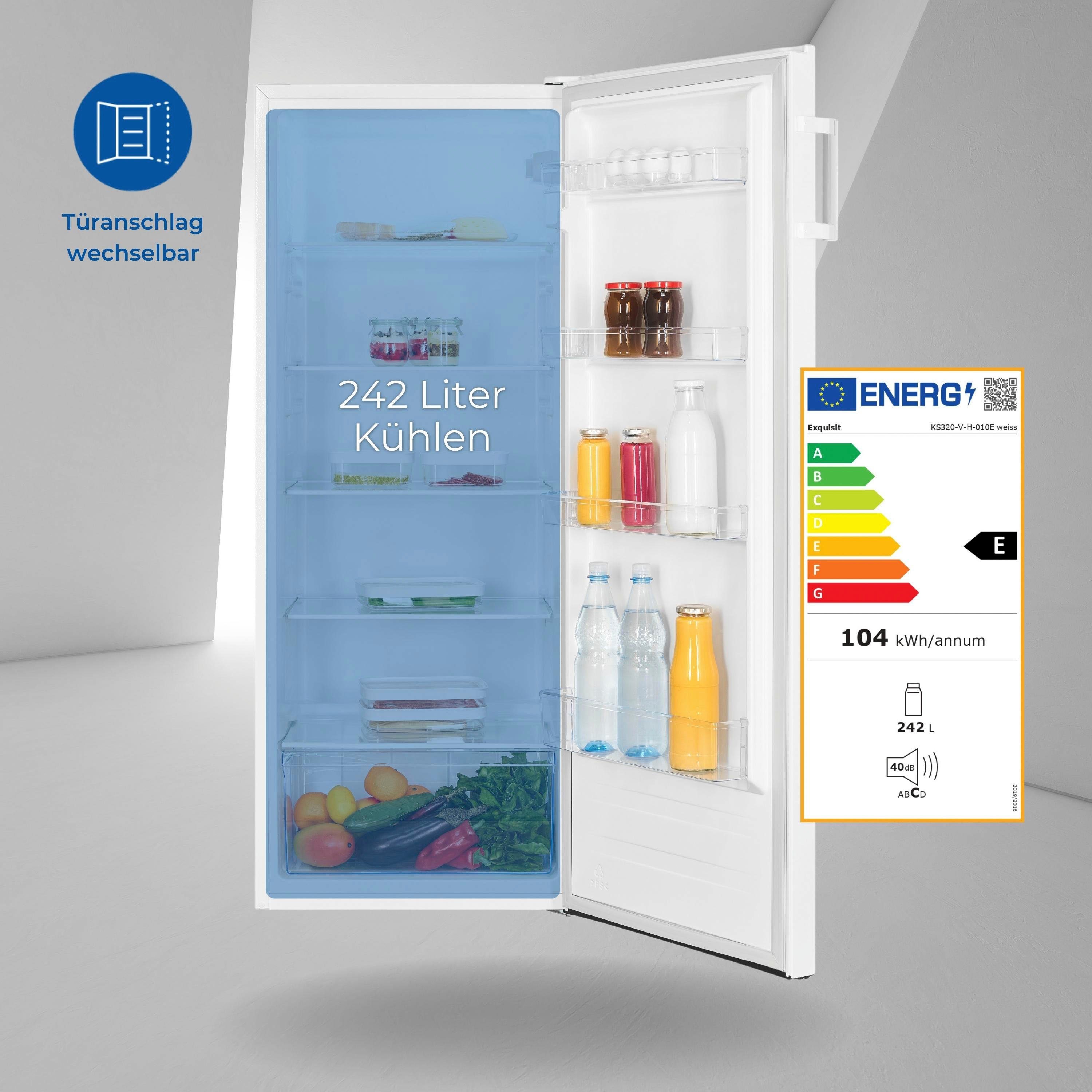 exquisit Vollraumkühlschrank KS320-V-H-010E, 143,4 cm hoch, 55 cm breit