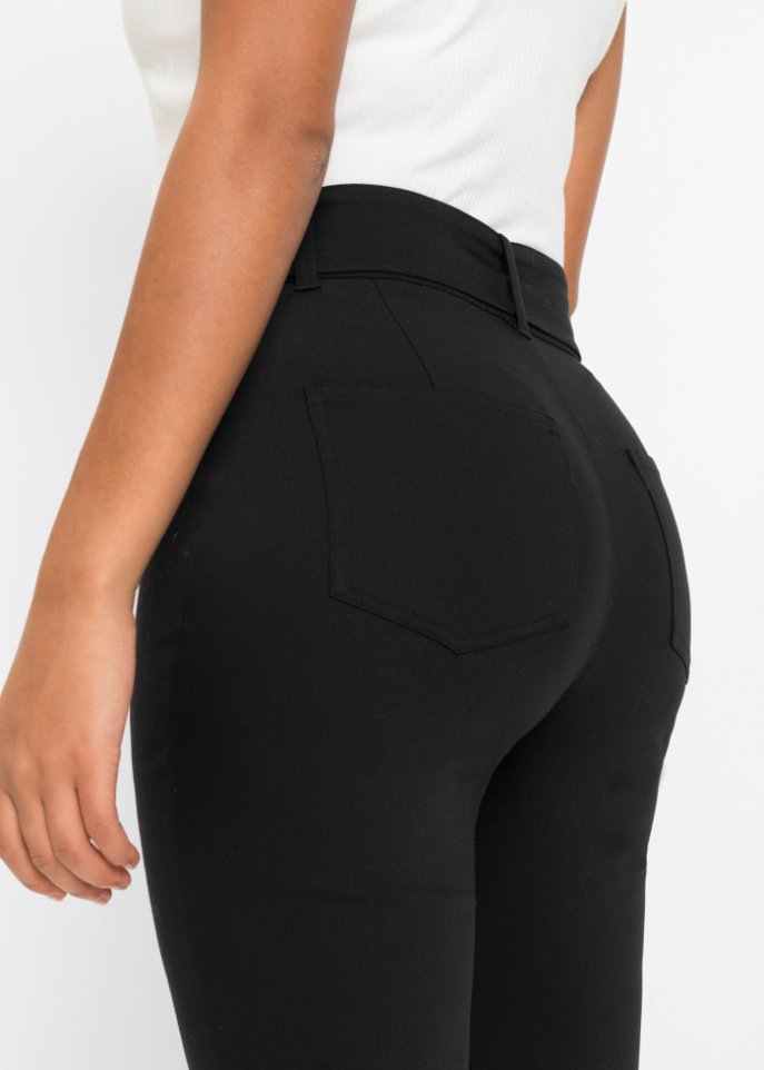 Stretch-Hose mit Gürteldetails