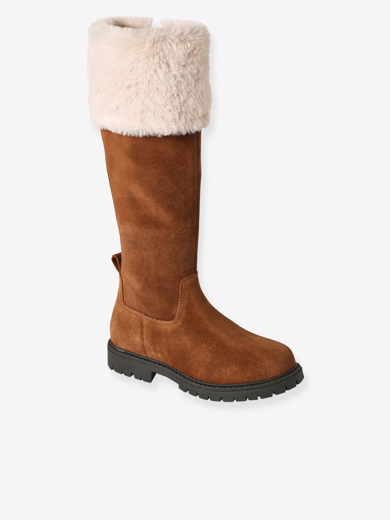 Vertbaudet Warme Mädchen Reiterstiefel mit Reißverschluss - braun