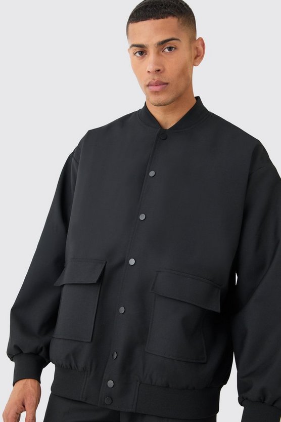 Oversize Bomberjacke mit Cargo-Taschen