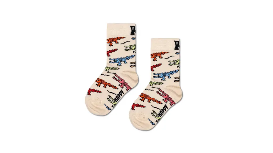 Happy Socks Kinder Socken Kids Crocodile Beige