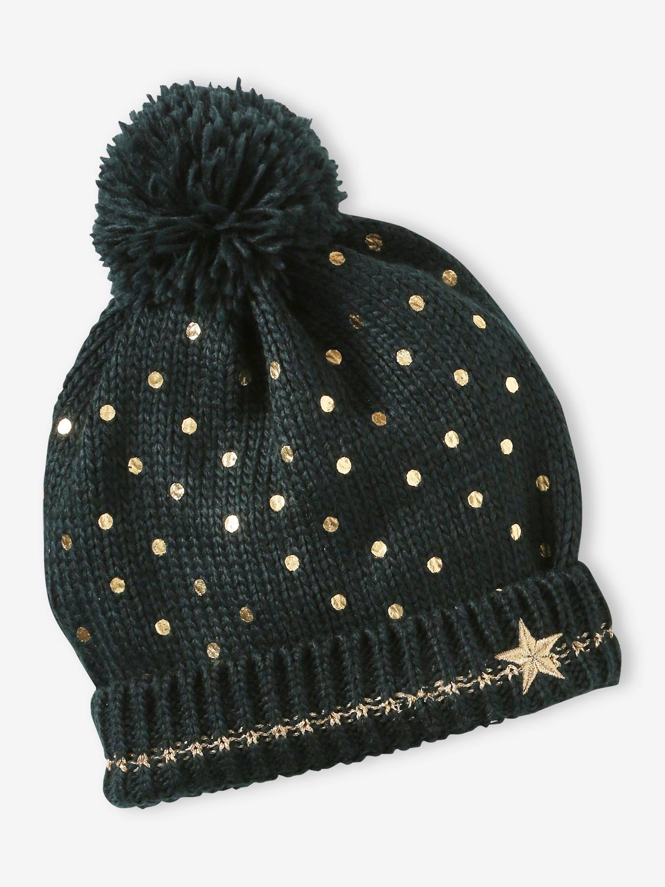 Vertbaudet Mädchen Weihnachts-Geschenkset: Mütze, Rundschal & Fingerhandschuhe - grün