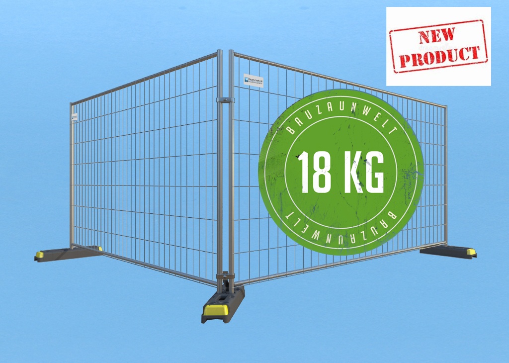 Bauzaunwelt EUTOP Profi Bauzaun Element, aus Stahl ca.18 kg–Maße:3,50 x 2,00 m-Gartenzaun-Campingzaun