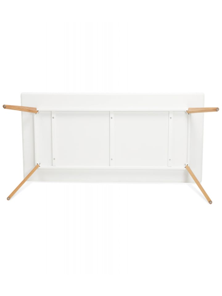 KADIMA DESIGN Esstisch aus MDF und Massiveiche | Rechteckiger Holztisch in Weiß günstig kaufen onesize