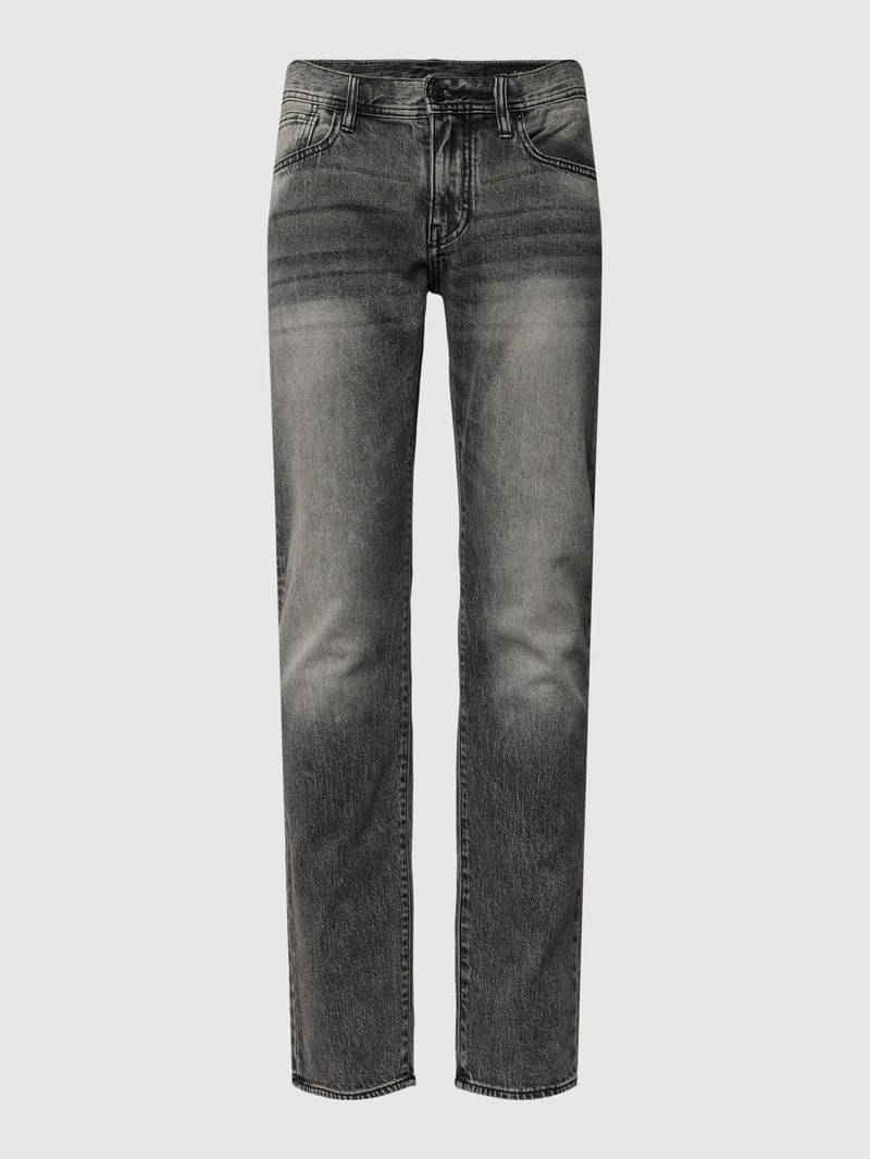 Slim Fit Jeans in unifarbenem Design in mittelgrau