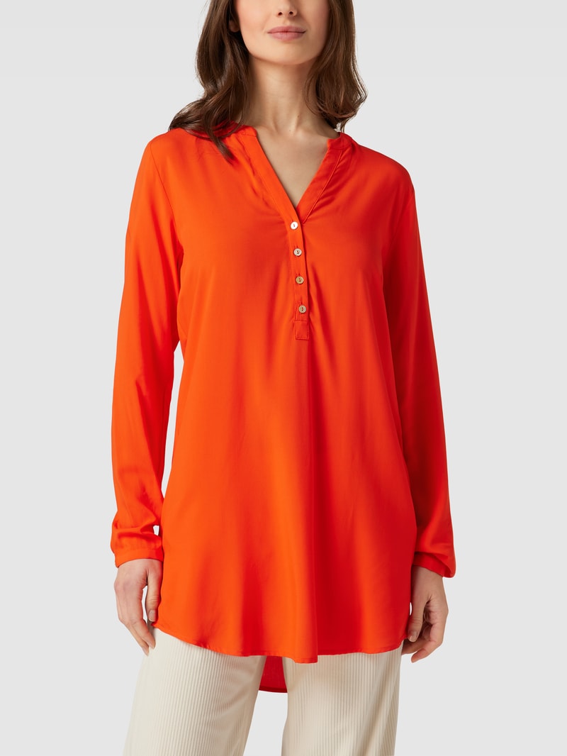 Blusenshirt mit V-Ausschnitt in dunkel orange